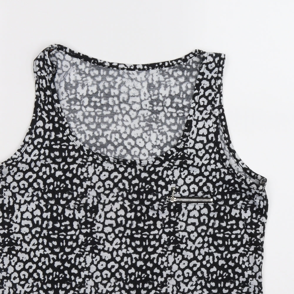 Womens UK Size 14 Peacocks Black Basic Tank