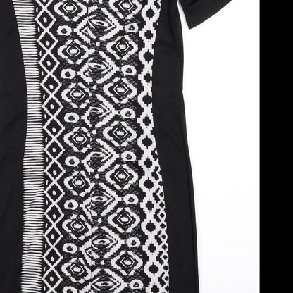 Internacionale Womens Black Geometric  Bodycon  Size 12