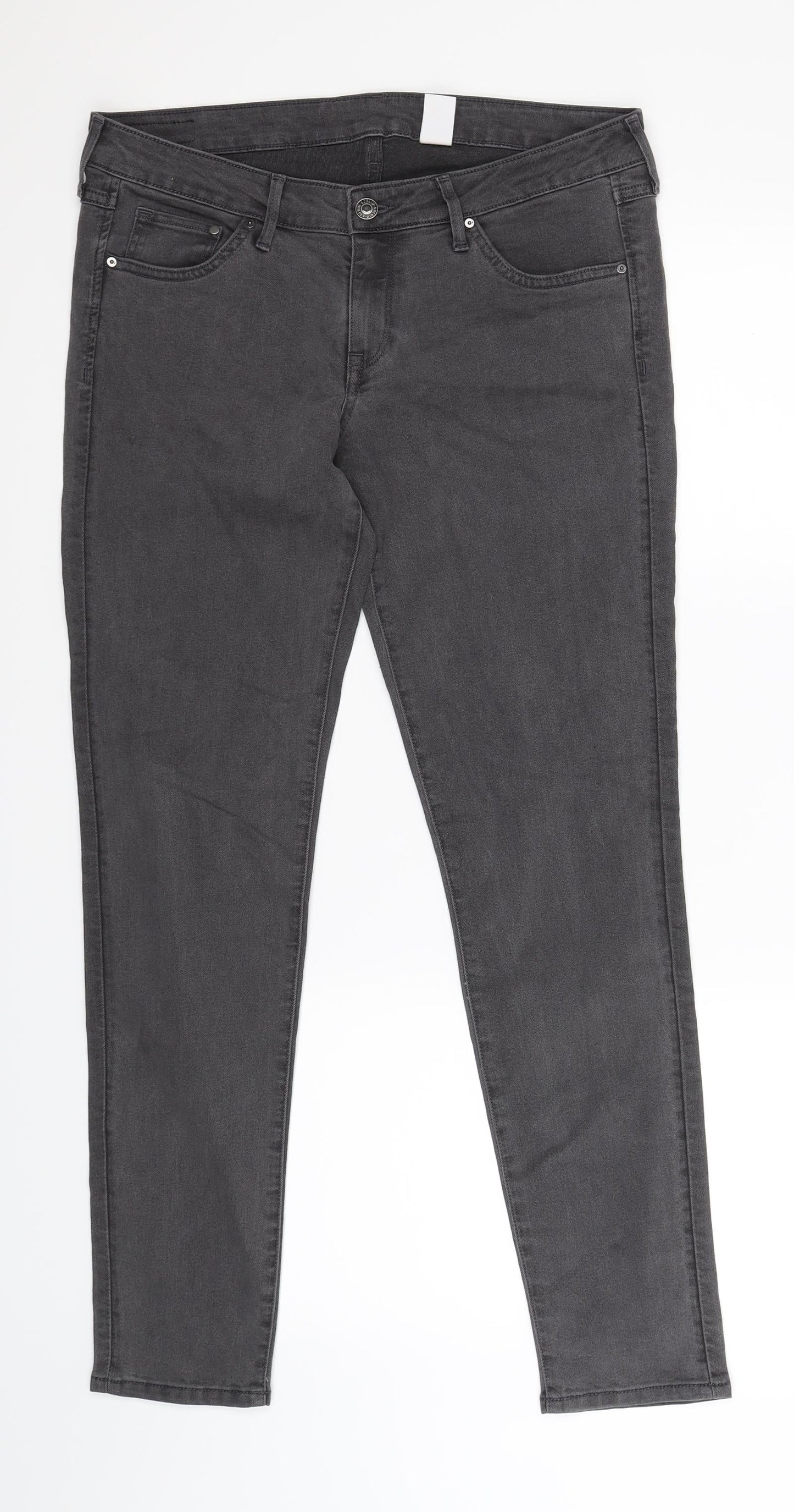 Womens UK Size 30 in H&M Extra-Slim Fit Skinny Grey Jeans
