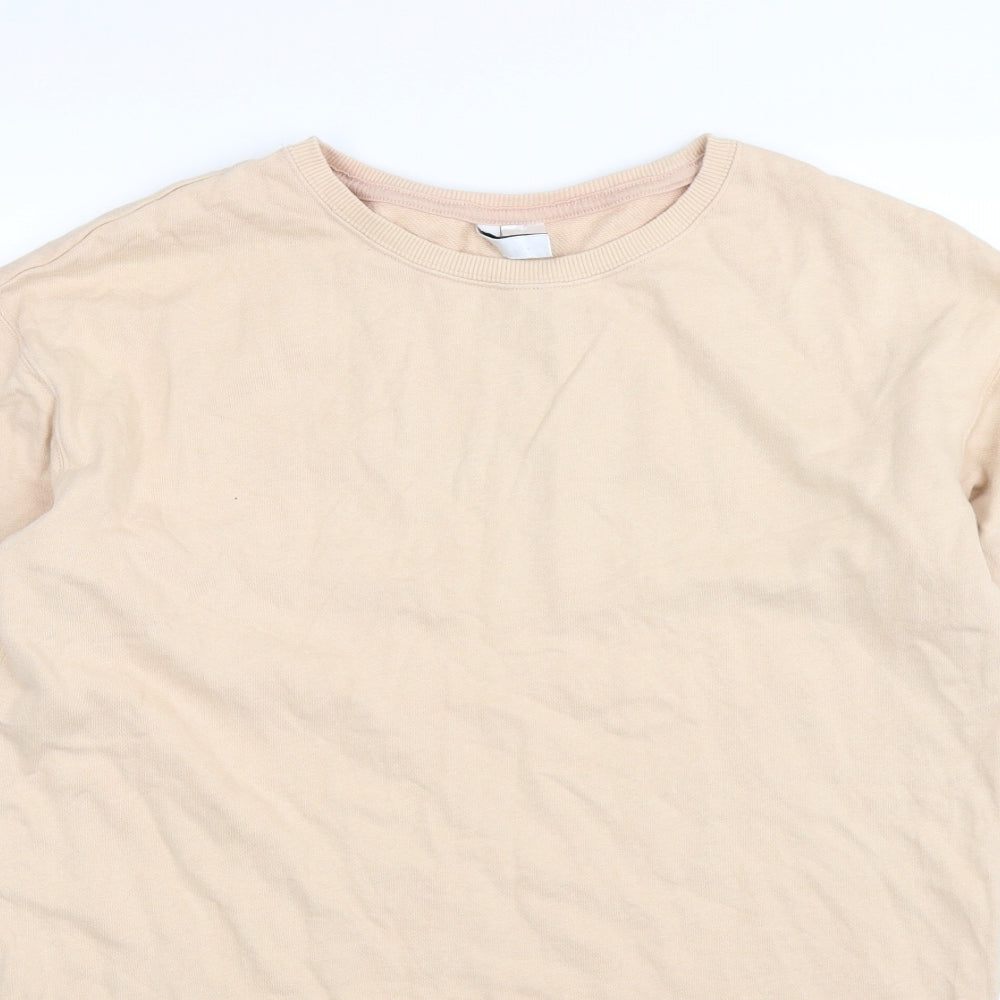 Divided Womens Beige   Pullover Sweatshirt Size S  - Oversized