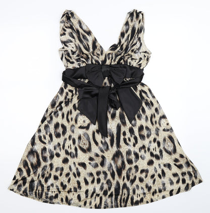 Bay Womens Multicoloured Animal Print  Fit & Flare  Size 12