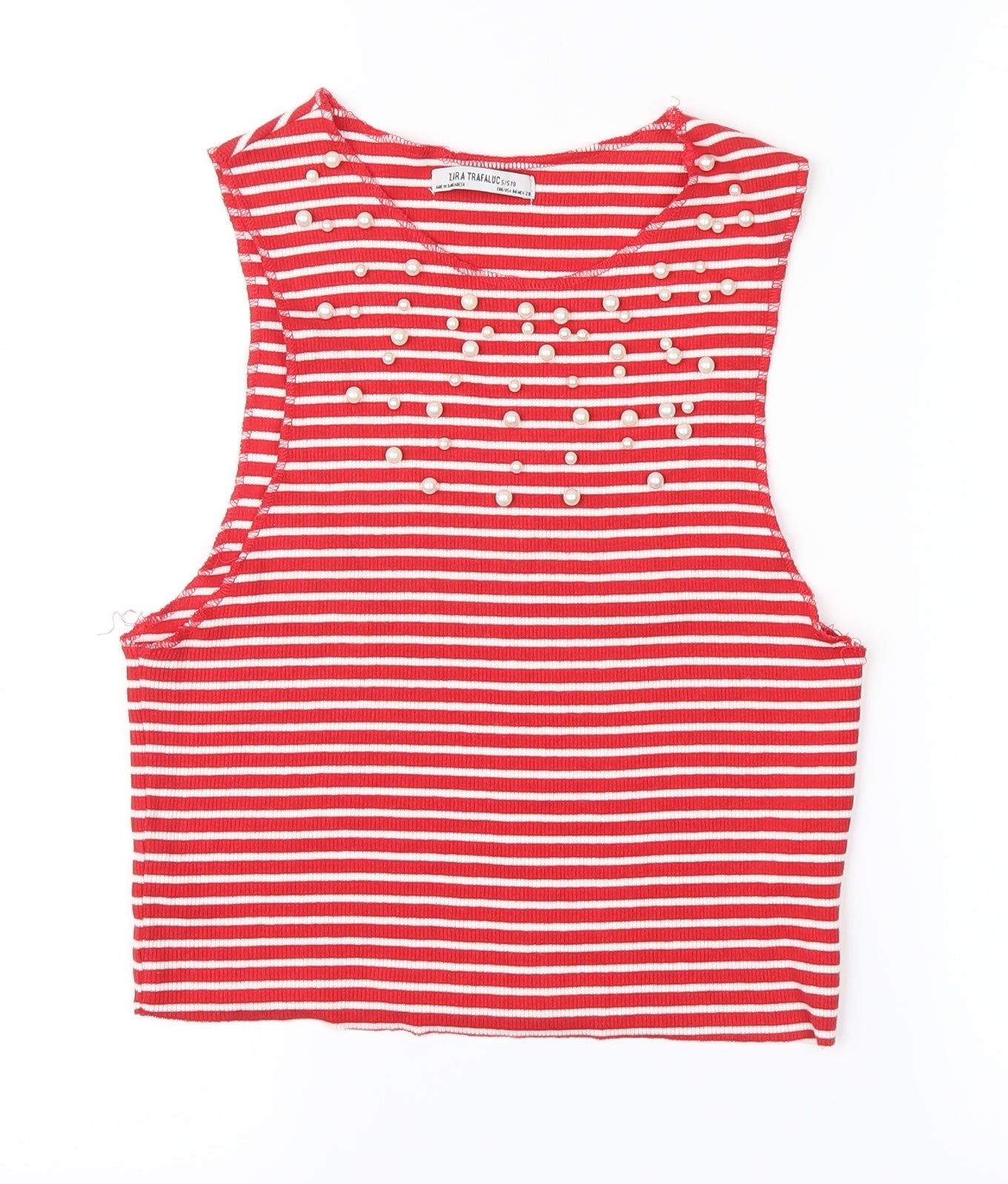 Womens UK Size S Zara Red Basic Tank