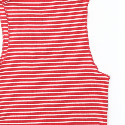 Womens UK Size S Zara Red Basic Tank
