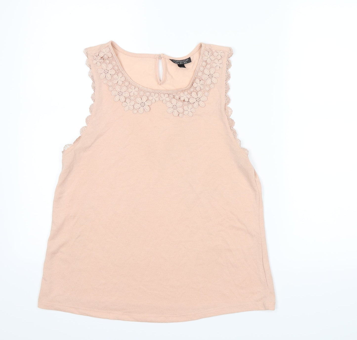 Womens UK Size 10 Topshop Beige Basic Blouse