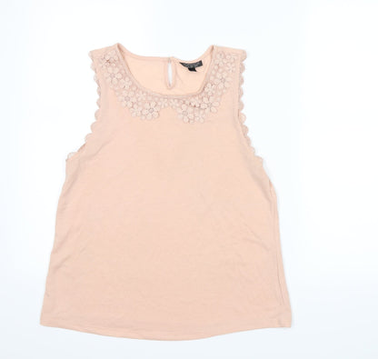 Womens UK Size 10 Topshop Beige Basic Blouse