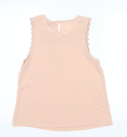 Womens UK Size 10 Topshop Beige Basic Blouse