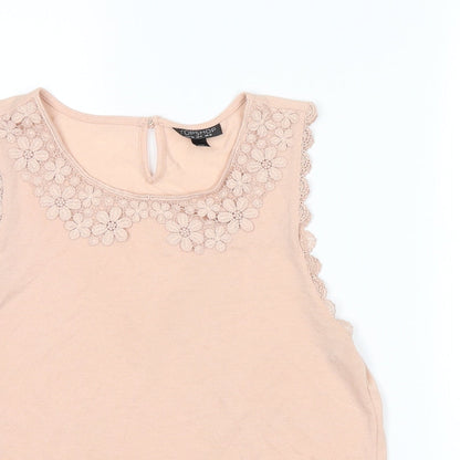 Womens UK Size 10 Topshop Beige Basic Blouse