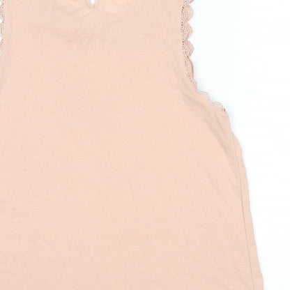 Womens UK Size 10 Topshop Beige Basic Blouse
