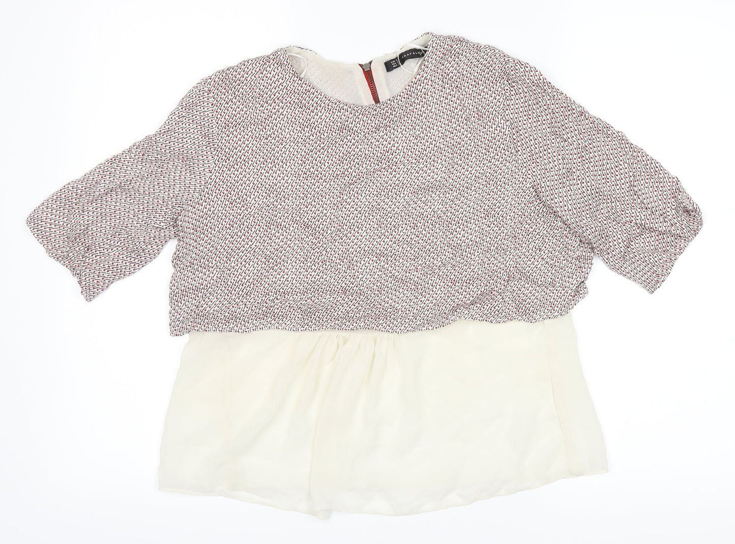 Womens UK Size S TRAFALUC White Cropped Blouse