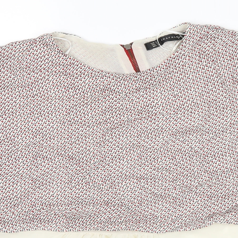 Womens UK Size S TRAFALUC White Cropped Blouse