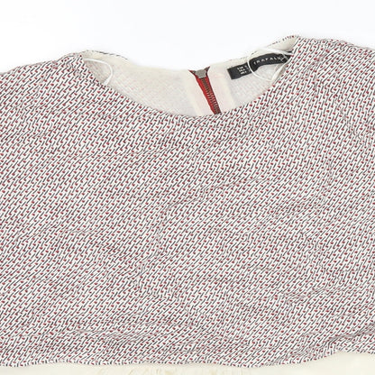 Womens UK Size S TRAFALUC White Cropped Blouse