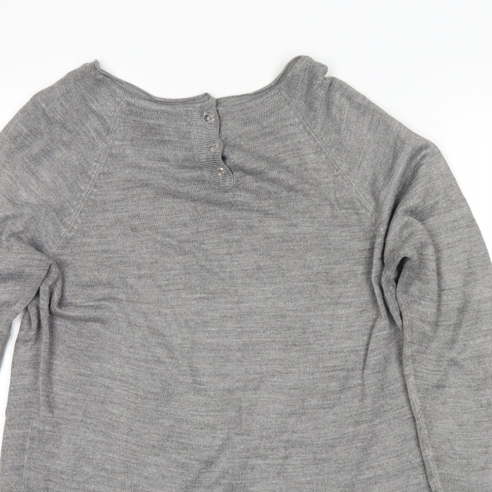 Close-up detail of Atmosphere women’s grey jumper, size UK 10