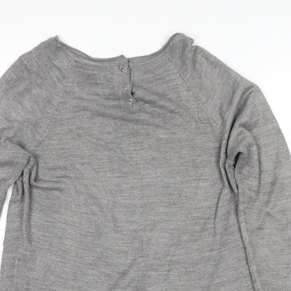 Close-up detail of Atmosphere women’s grey jumper, size UK 10