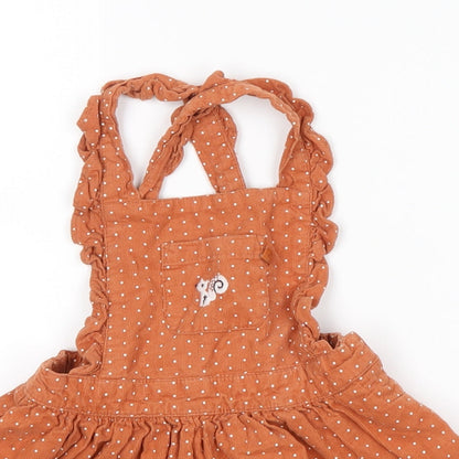 Cadet rousselle  Orange Polka Dot  Mini Skirt Size 3-6 Months  - squirrel