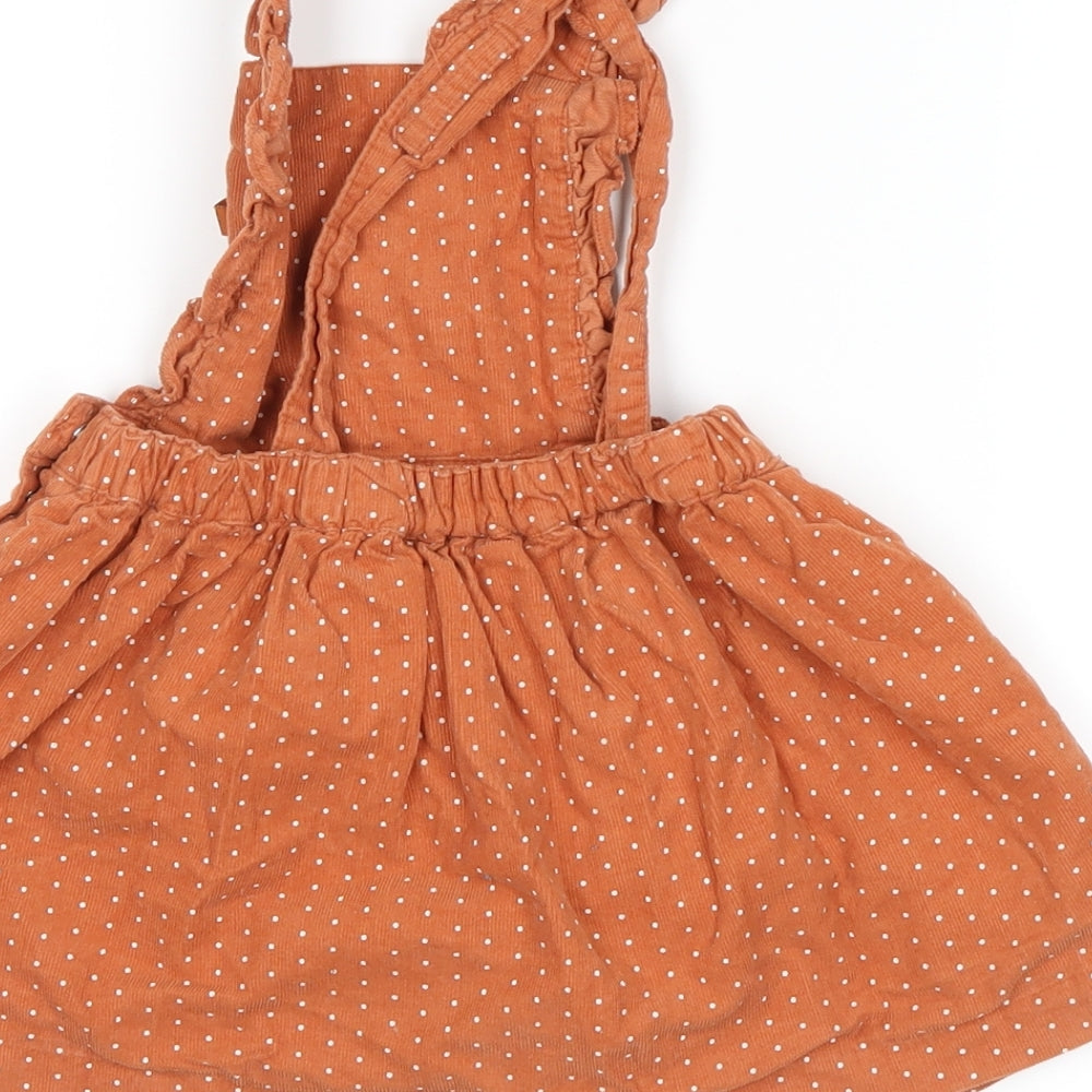 Cadet rousselle  Orange Polka Dot  Mini Skirt Size 3-6 Months  - squirrel