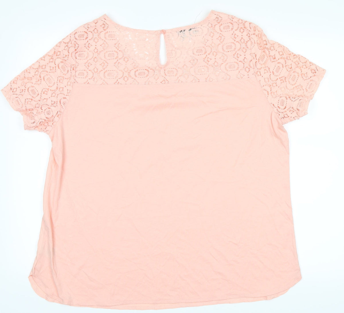 Additional front view of VanHeusen women’s pink basic blouse, size XL