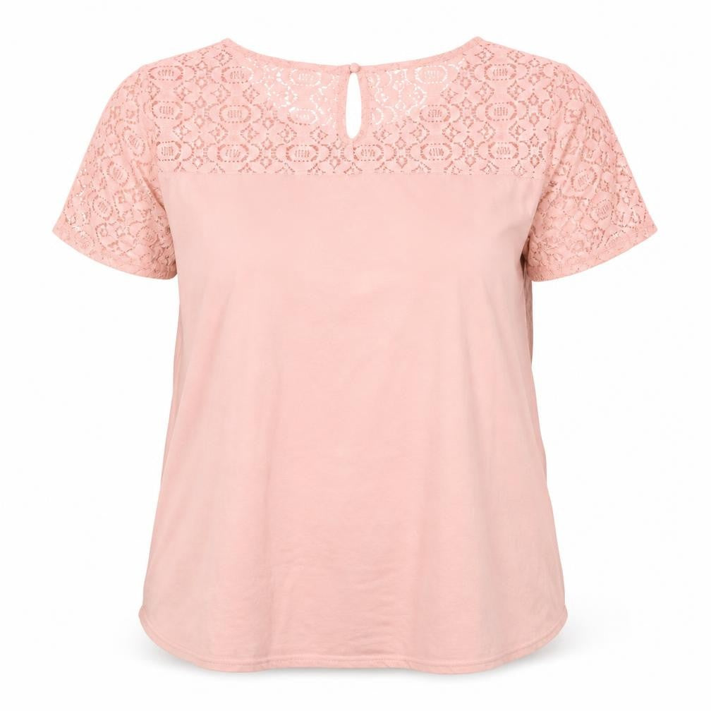 Front view of VanHeusen women’s pink basic blouse, size XL