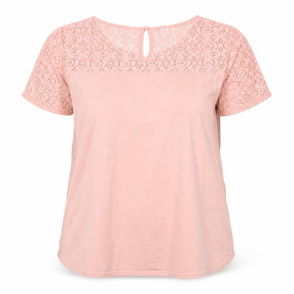 Front view of VanHeusen women’s pink basic blouse, size XL