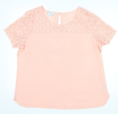 Back view of VanHeusen women’s pink basic blouse, size XL