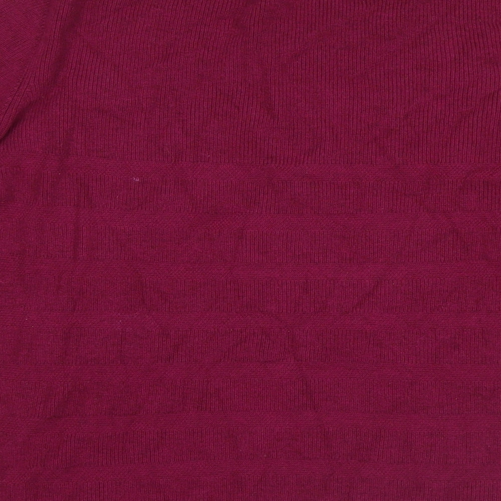 Brand and care label for Next women’s purple jumper, size UK 10
