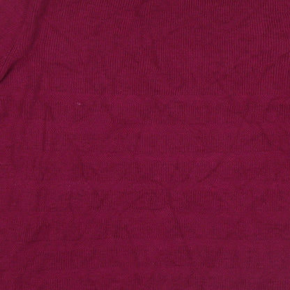 Brand and care label for Next women’s purple jumper, size UK 10