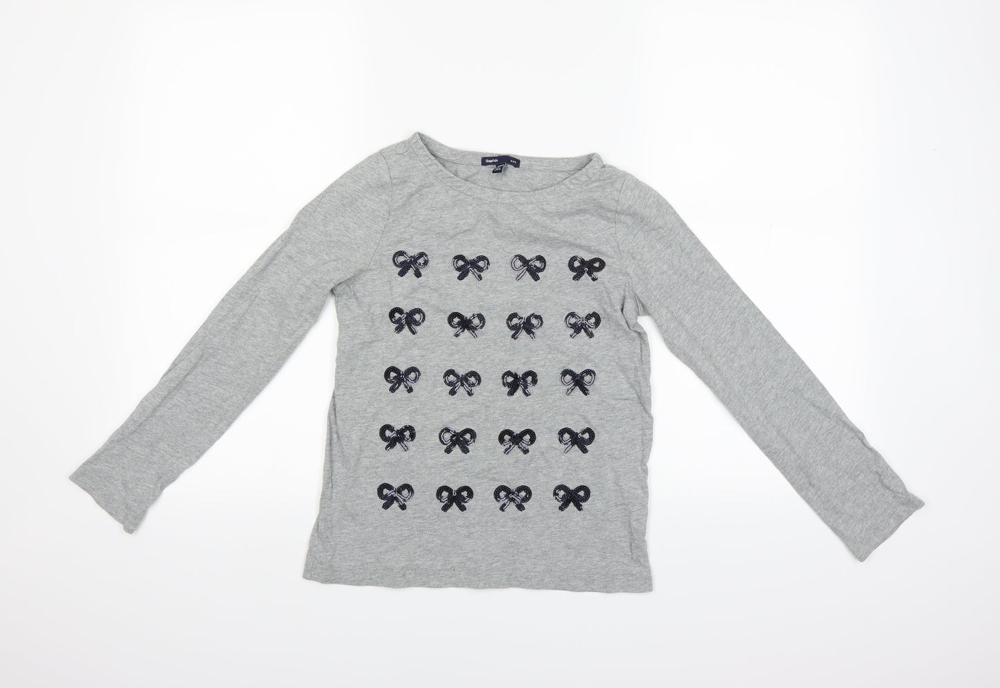 Gap Kids Girls Grey Houndstooth  Basic T-Shirt Size 10 Years