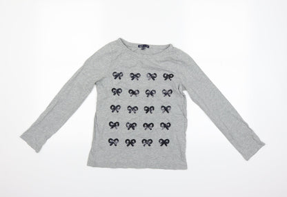 Gap Kids Girls Grey Houndstooth  Basic T-Shirt Size 10 Years