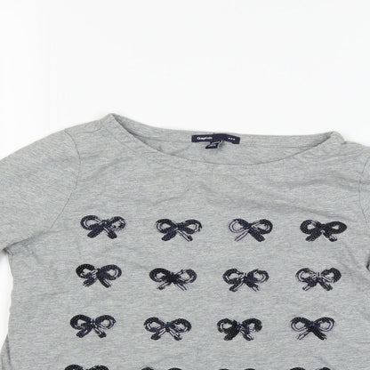 Gap Kids Girls Grey Houndstooth  Basic T-Shirt Size 10 Years