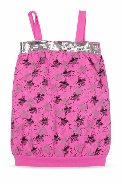 Front view of Matalan girls’ pink basic tank, size 6, years