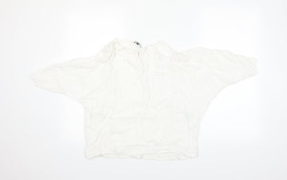 Womens UK Size 12 Warehouse White Basic T-Shirt