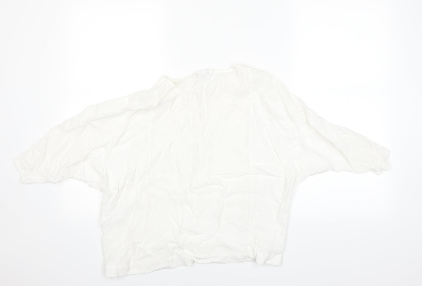 Womens UK Size 12 Warehouse White Basic T-Shirt