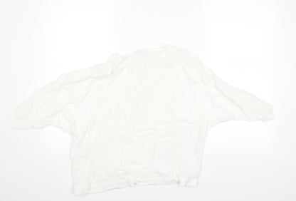 Womens UK Size 12 Warehouse White Basic T-Shirt