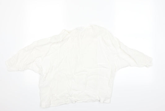 Womens UK Size 12 Warehouse White Basic T-Shirt
