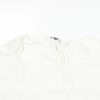Womens UK Size 12 Warehouse White Basic T-Shirt