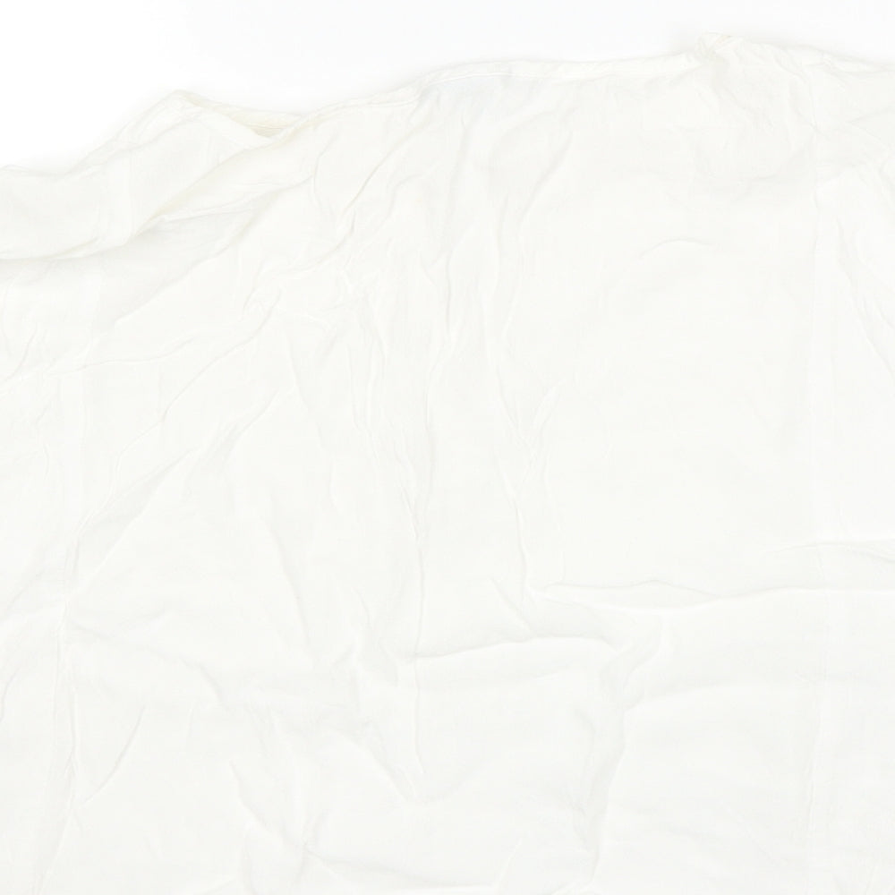 Womens UK Size 12 Warehouse White Basic T-Shirt