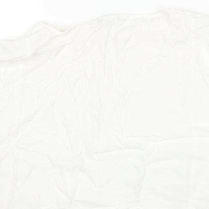Womens UK Size 12 Warehouse White Basic T-Shirt