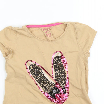 Close-up detail of Matalan girls’ brown, size 6-7, years