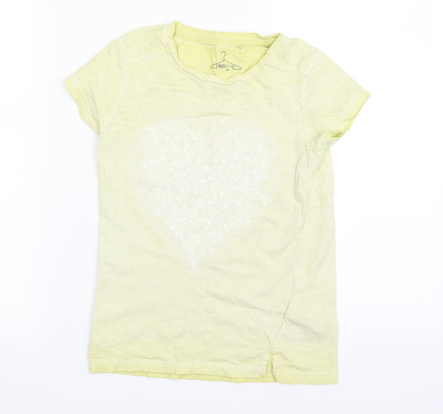 NEXT Girls White   Basic T-Shirt Size 7 Years  - LOVE HEART
