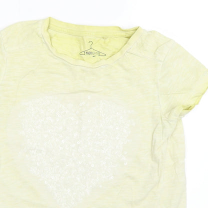 NEXT Girls White   Basic T-Shirt Size 7 Years  - LOVE HEART