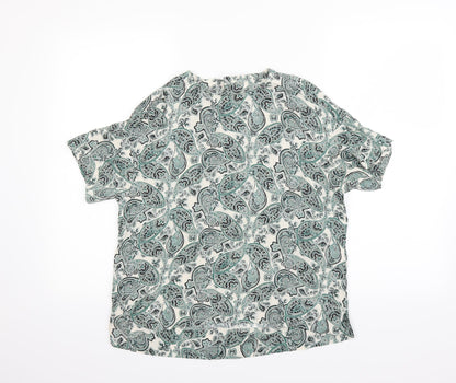Womens UK Size 6 H&M Green Basic T-Shirt