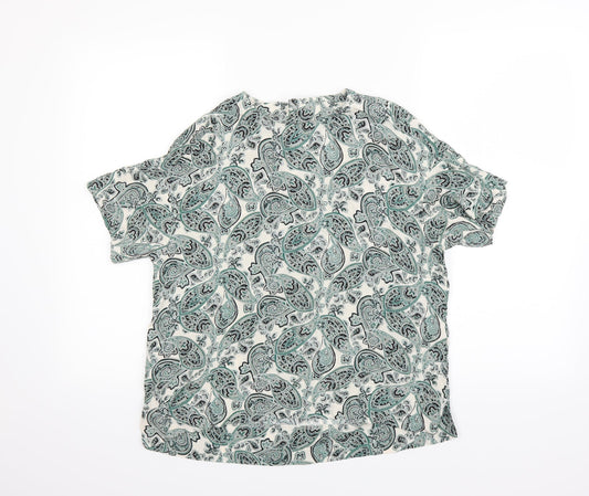 Womens UK Size 6 H&M Green Basic T-Shirt