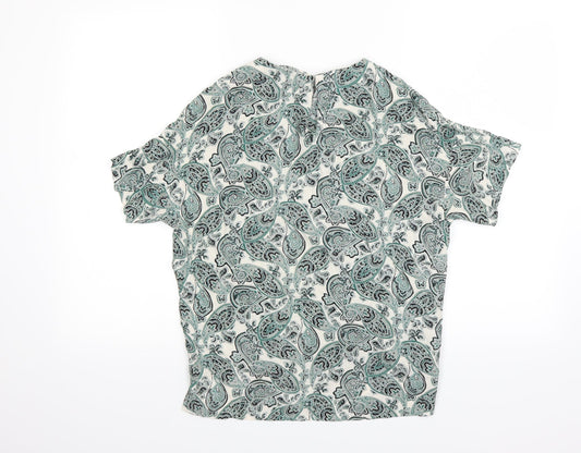 Womens UK Size 6 H&M Green Basic T-Shirt