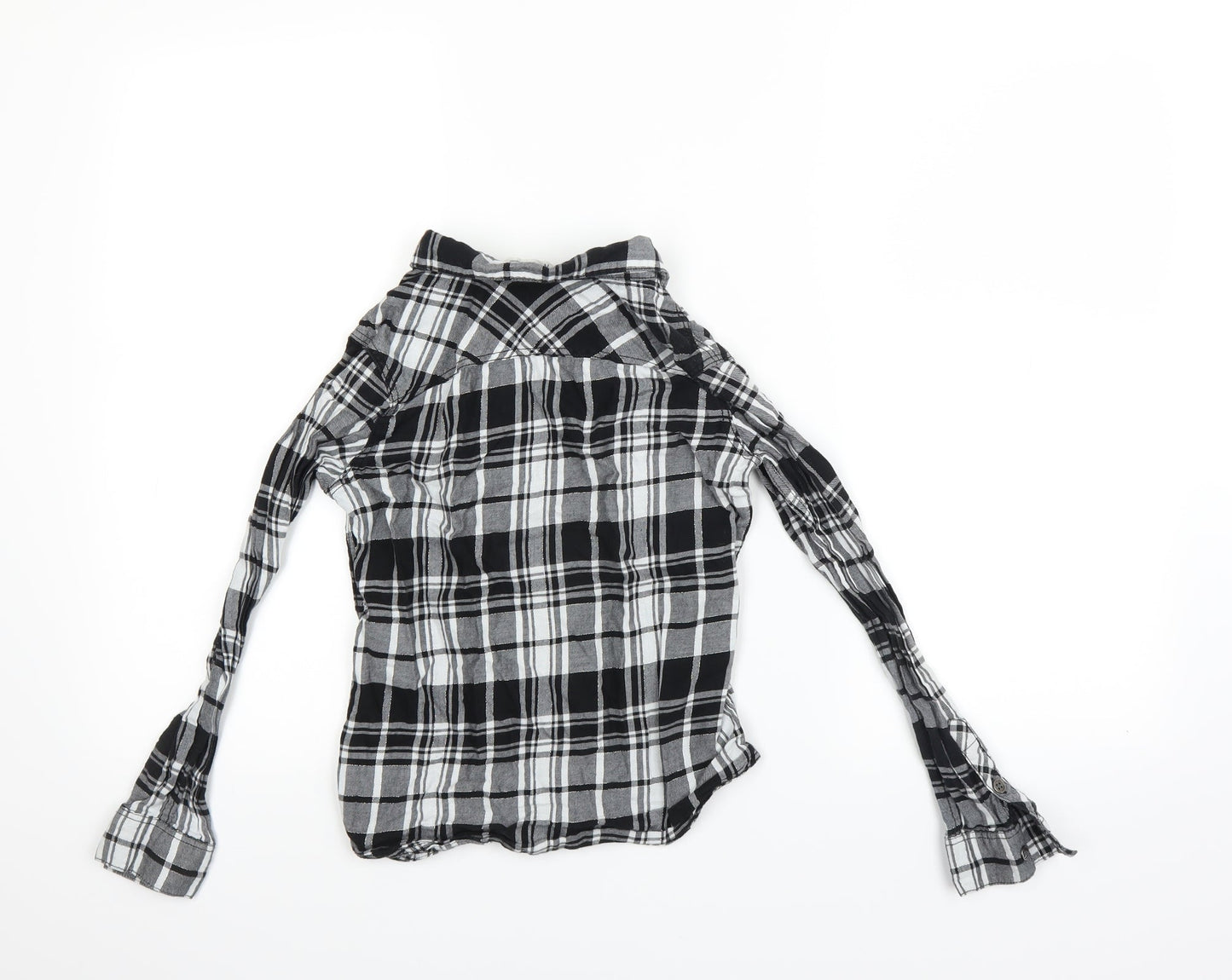 Womens UK Size S H&M Black Basic Button-Up