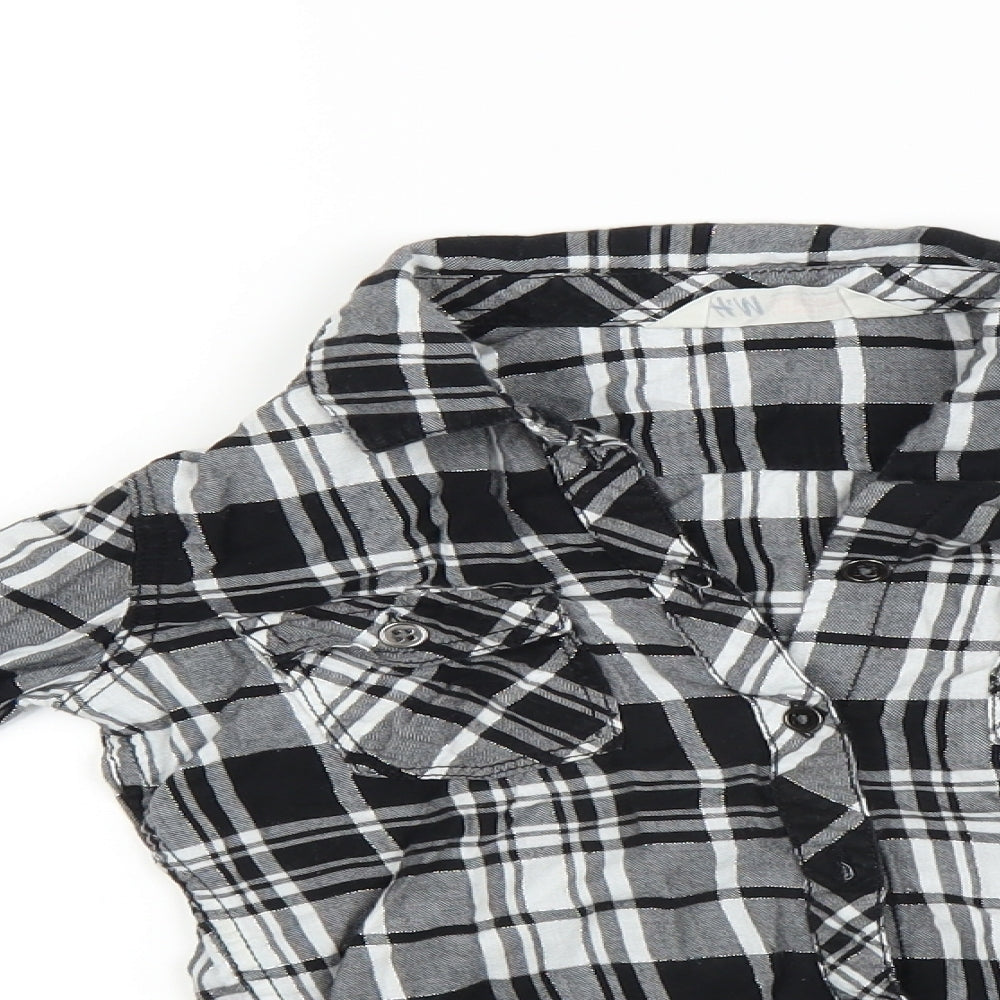 Womens UK Size S H&M Black Basic Button-Up