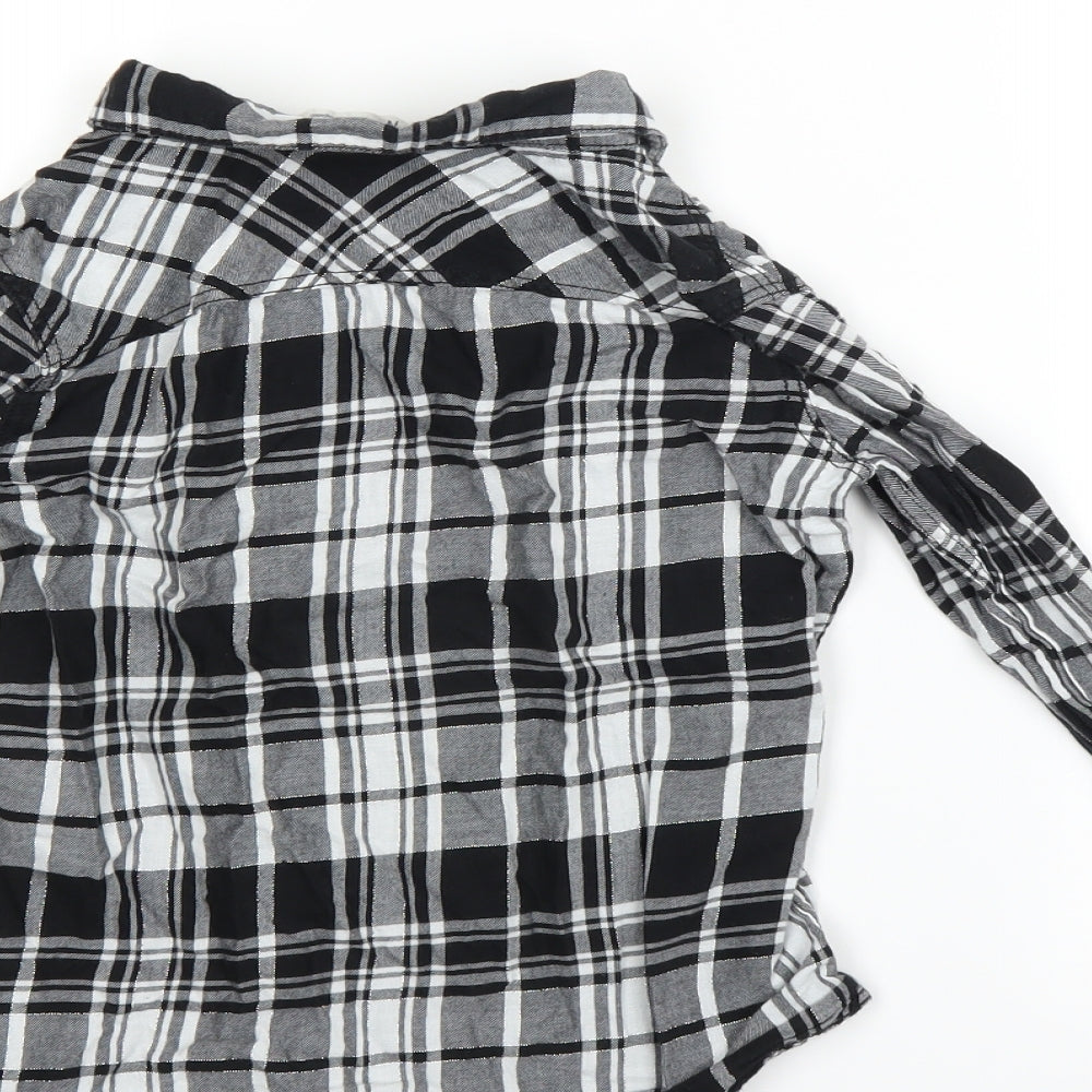 Womens UK Size S H&M Black Basic Button-Up