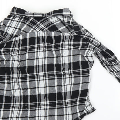 Womens UK Size S H&M Black Basic Button-Up