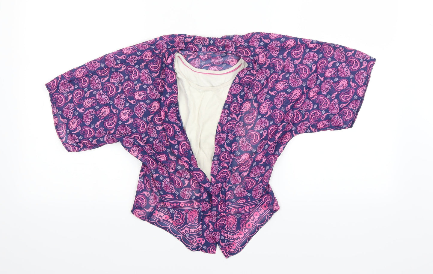 F&F Girls Purple Paisley  Basic Blouse Size 6-7 Years