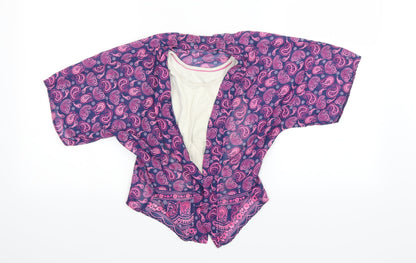 F&F Girls Purple Paisley  Basic Blouse Size 6-7 Years