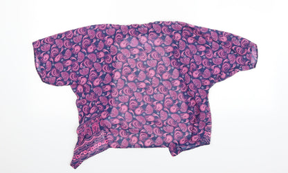 F&F Girls Purple Paisley  Basic Blouse Size 6-7 Years