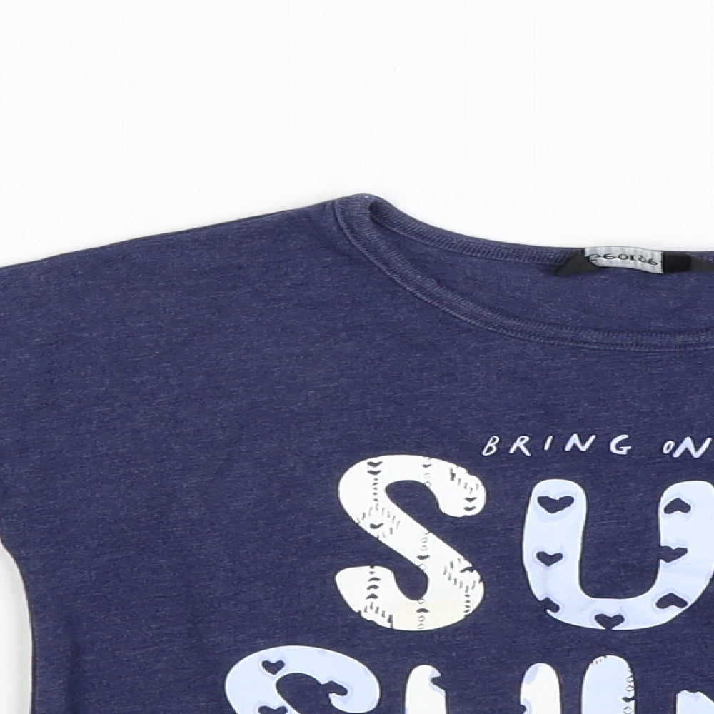 Close-up detail of George boys’ blue basic, size 3-4, years